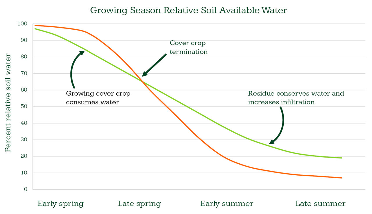 .  Soil moisture consumption through the growing season